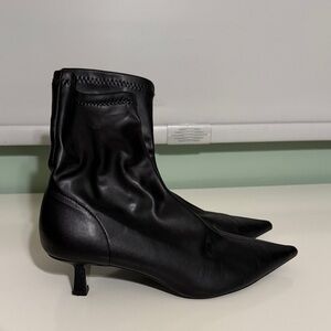 Zara Sleek Black Heeled Boots